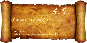 Abrus István névjegykártya