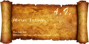 Abrus István névjegykártya